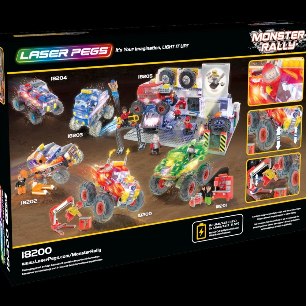 Laser Pegs Monster Rally Fire's Fury Offroad Truck Construction Block Set NWT - Picture 2 of 15